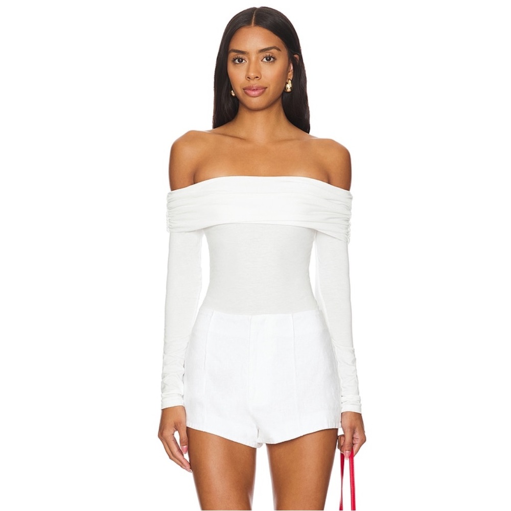 CLYQUE Cambria Bodysuit in Ivory - Size Small